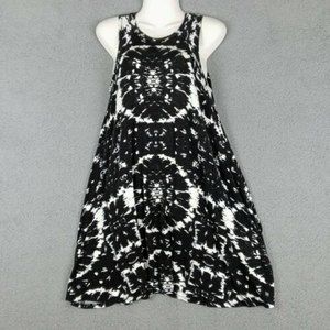 Alya Size S Mini Tank Dress Tie Dye Stretchy Sleeveless Black White